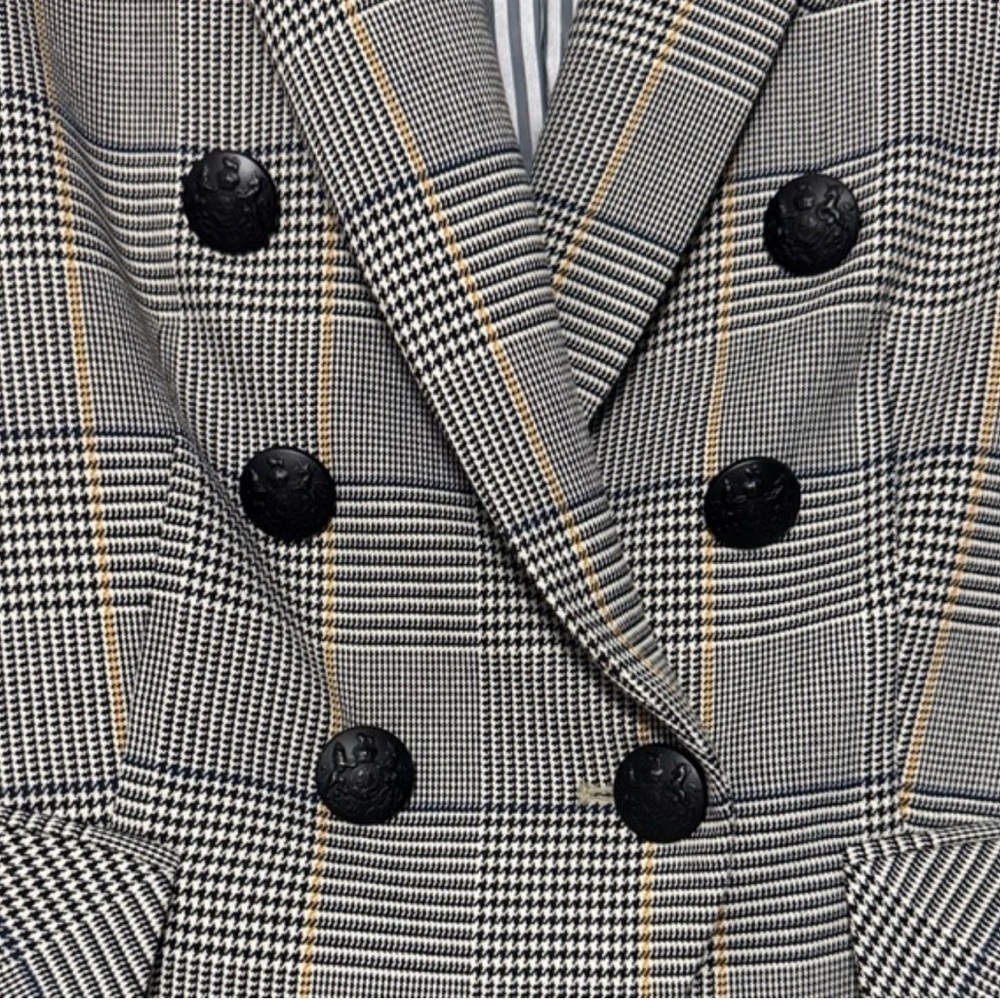 Veronica Beard Gray Glen Plaid Double-Breasted Blazer - Picture 2 of 5